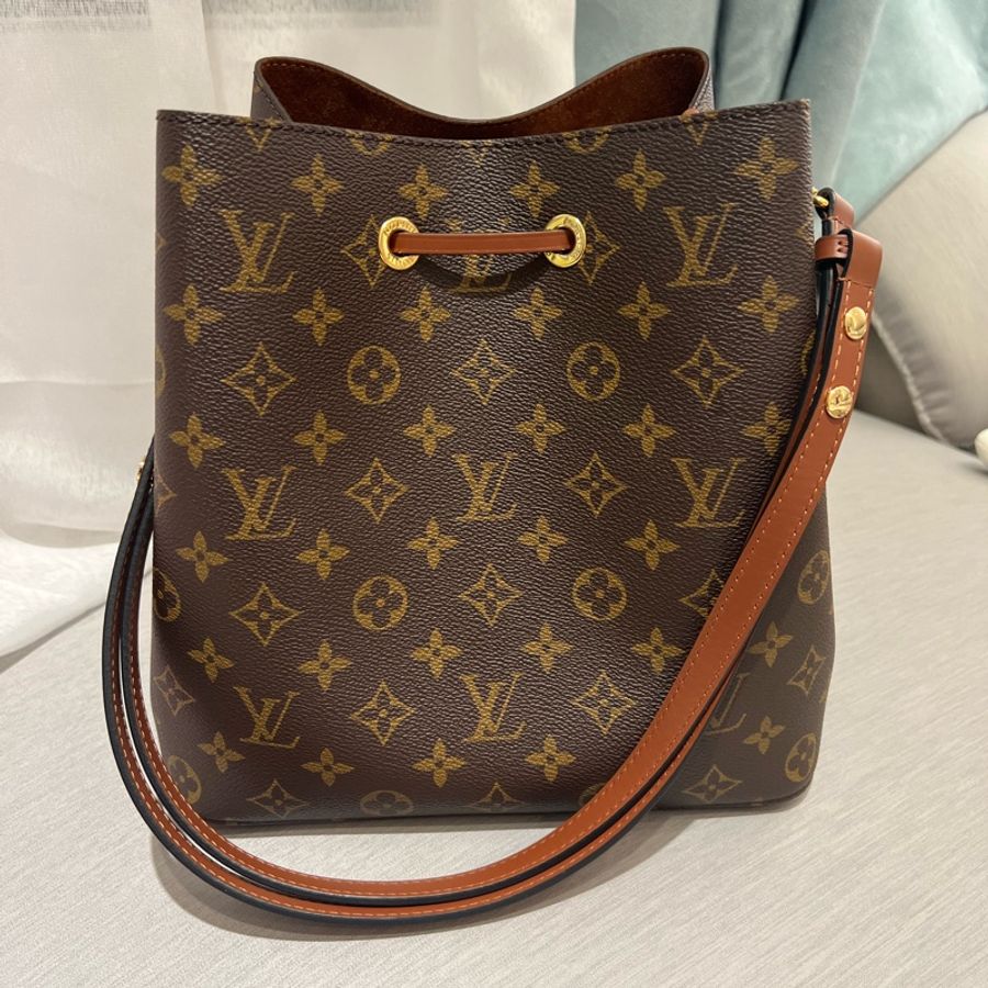 LV NéoNoé MM 經典老花水桶包 焦糖色-8