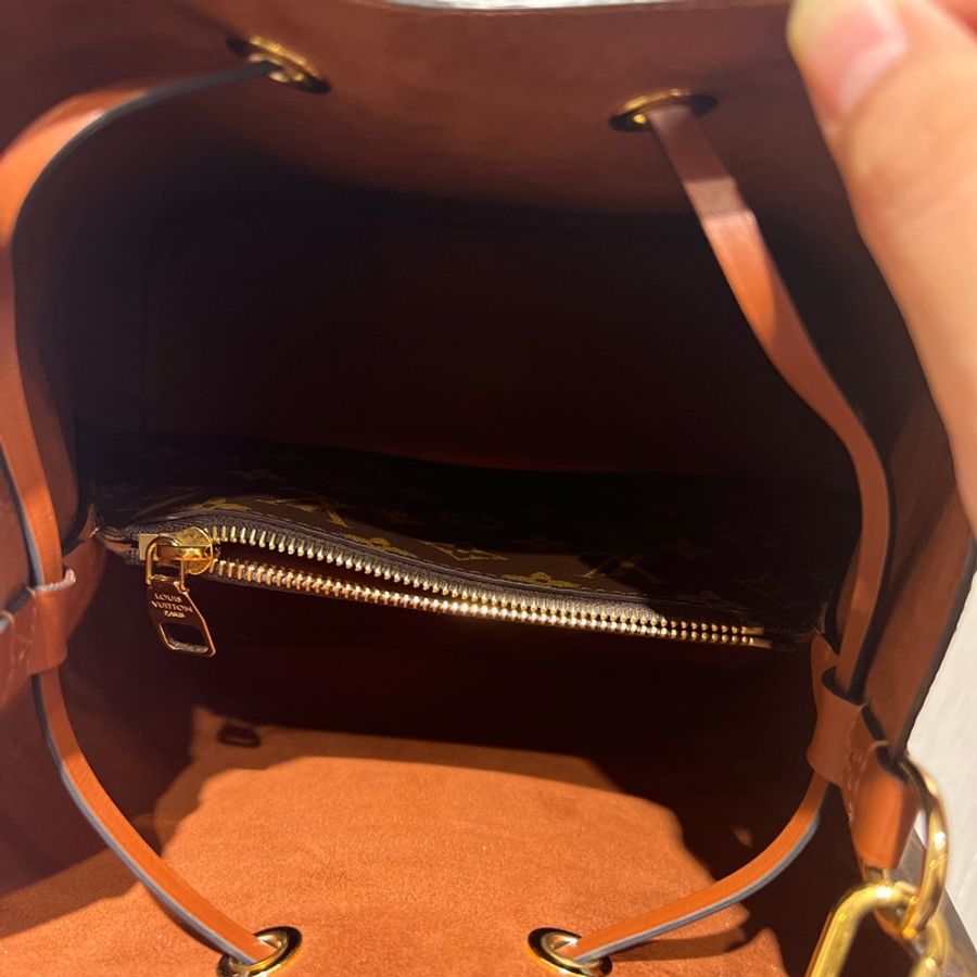 LV NéoNoé MM 經典老花水桶包 焦糖色-12