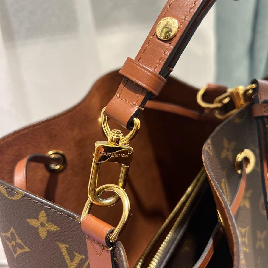 LV NéoNoé MM 經典老花水桶包 焦糖色-13