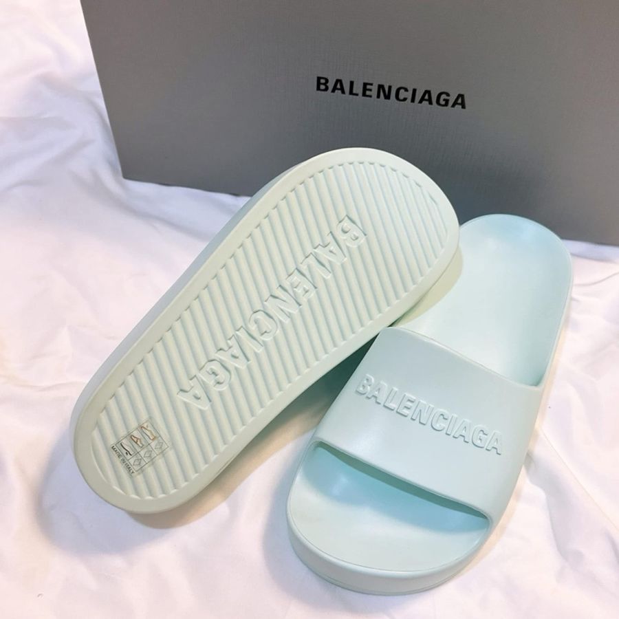 Balenciaga巴黎世家經典字母厚底拖鞋 寶寶綠-8