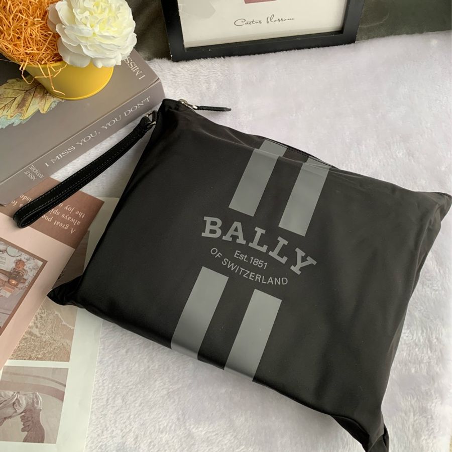 BALLY On The Go Round 條紋尼龍後背包(黑色)(贈收納袋)-7