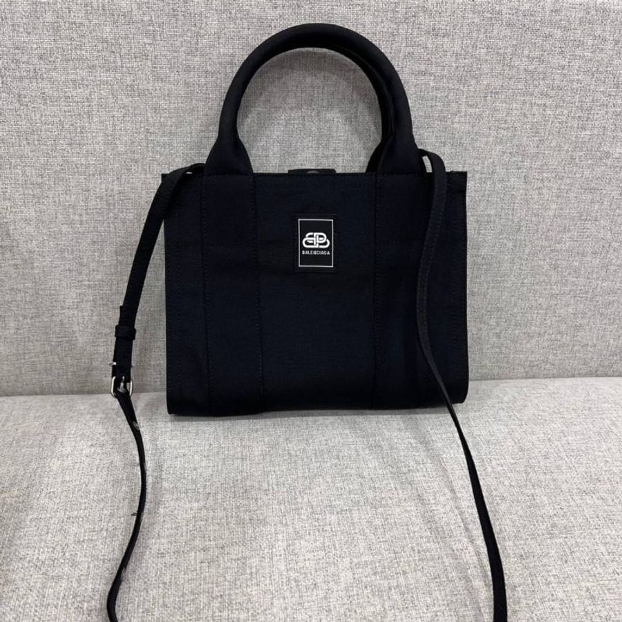 balenciaga trade 巴黎世家 黑色 帆布 手提包 肩背包 斜背包 側背包-0