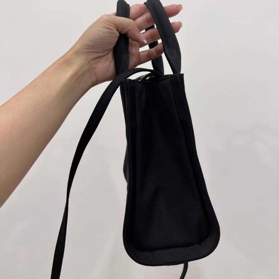 balenciaga trade 巴黎世家 黑色 帆布 手提包 肩背包 斜背包 側背包-9