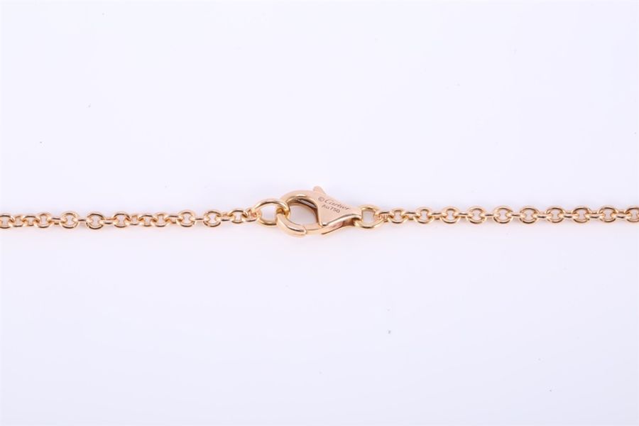 CARTIER(卡地亞) LOVE 18K金 雙環項鏈 18K玫瑰金 玫瑰金-4