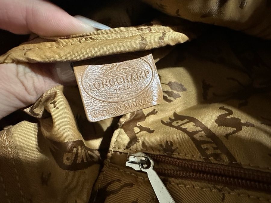 🌹最後一次降價🌹Longchamp 卡其色 小羊皮 s號 有染色有使用感-17