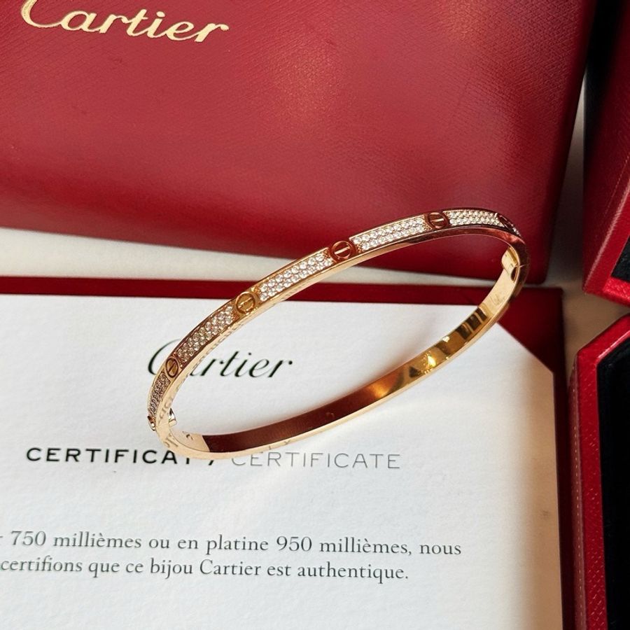 Cartier Love系列窄版滿天星手鐲-1