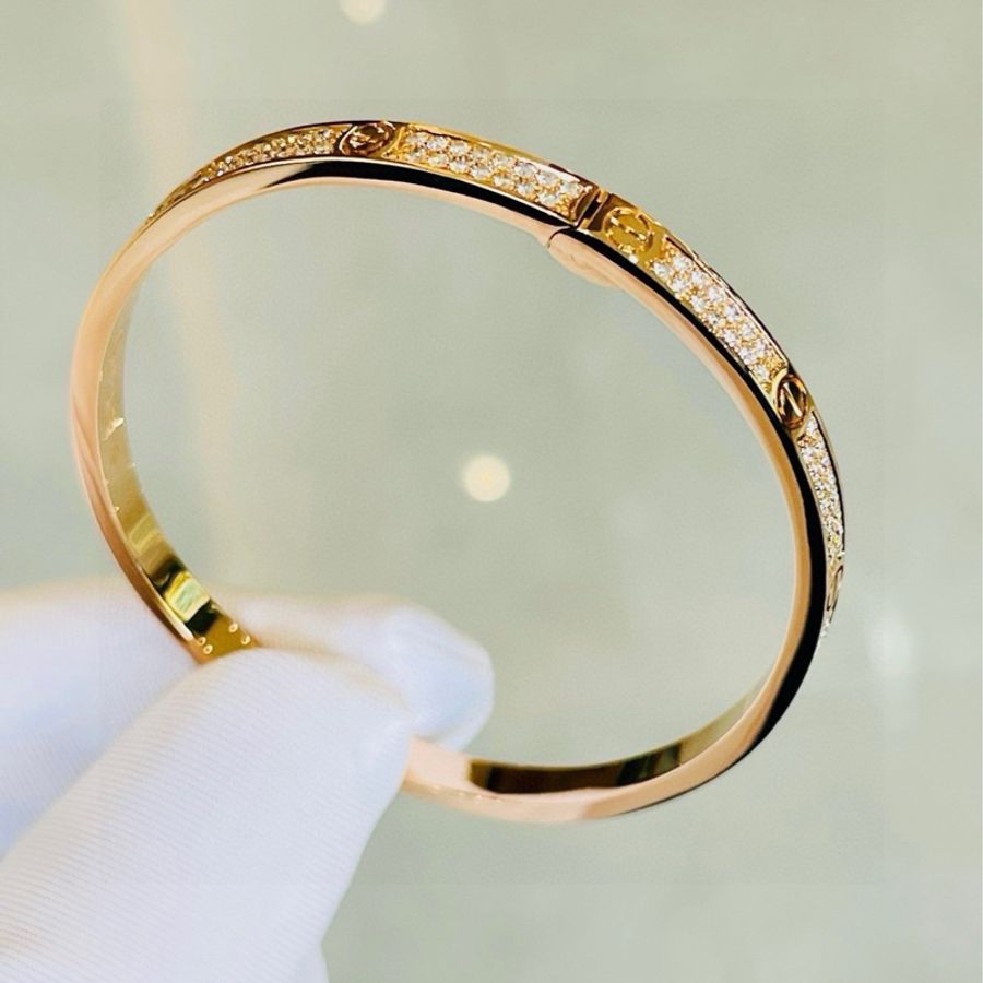Cartier Love系列窄版滿天星手鐲-3
