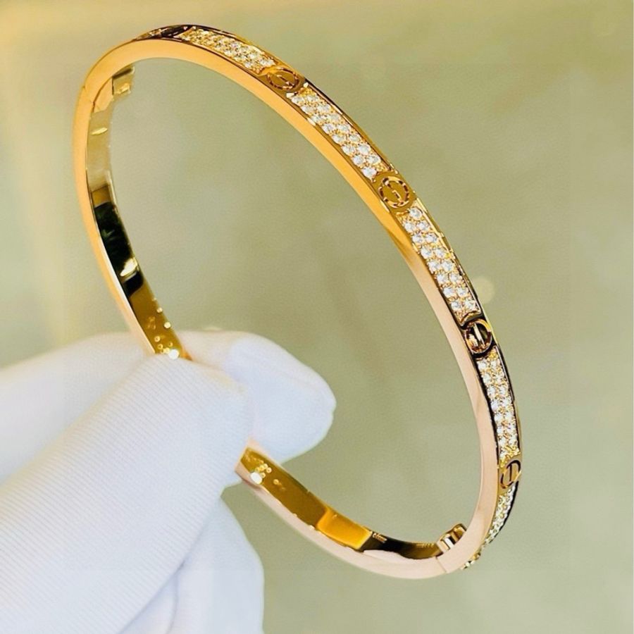 Cartier Love系列窄版滿天星手鐲-4