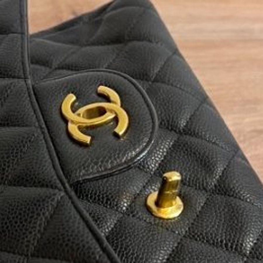chanel 香奈兒 CF maxi jumbo 荔枝金鍊 斜背包 肩背包 鏈條包 帶鍊包-44