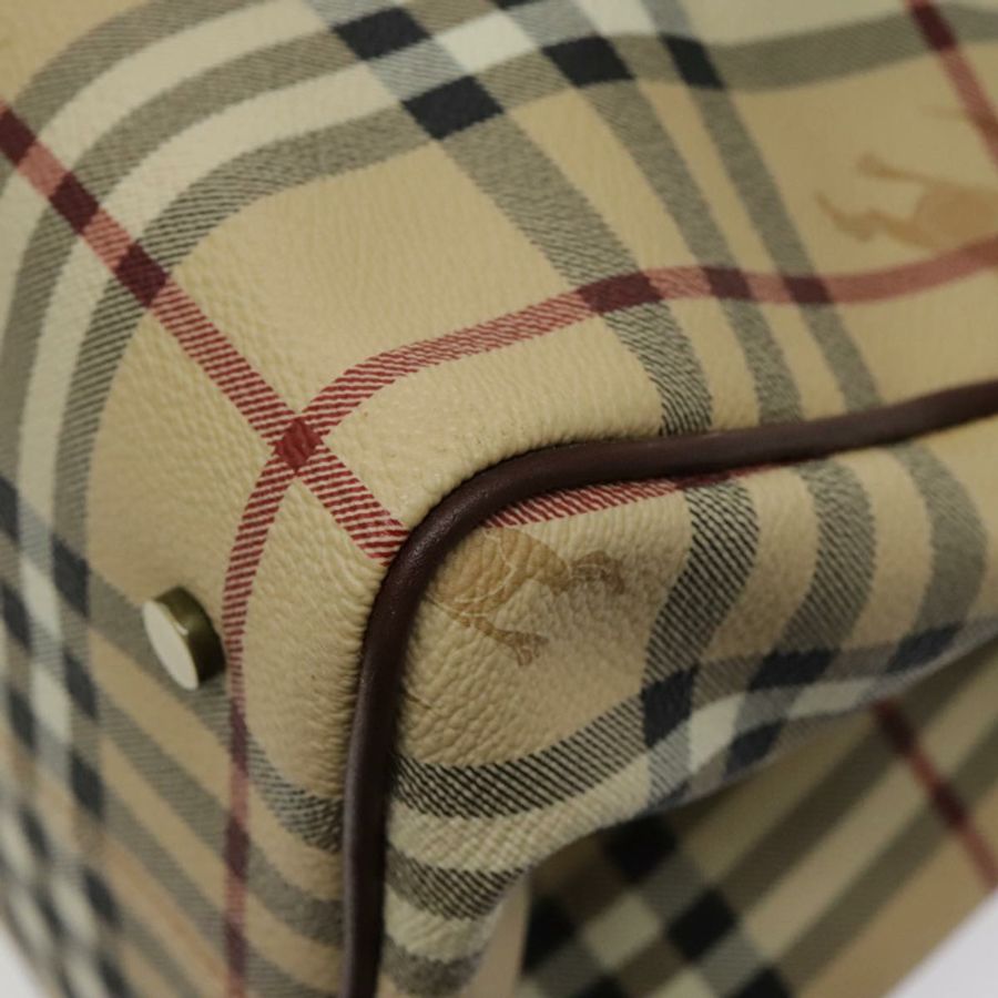 【日本直送】BURBERRY Nova 格紋手提包 PVC 米色 正品 94233-15