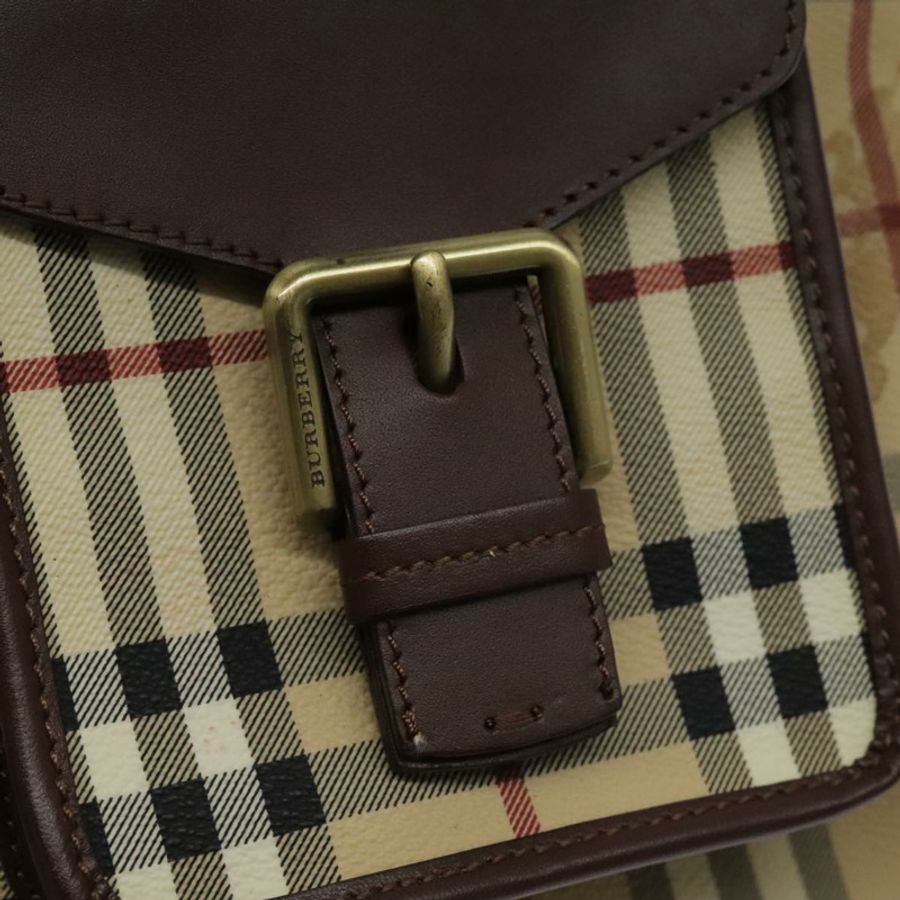 【日本直送】BURBERRY Nova 格紋手提包 PVC 米色 正品 94233-17