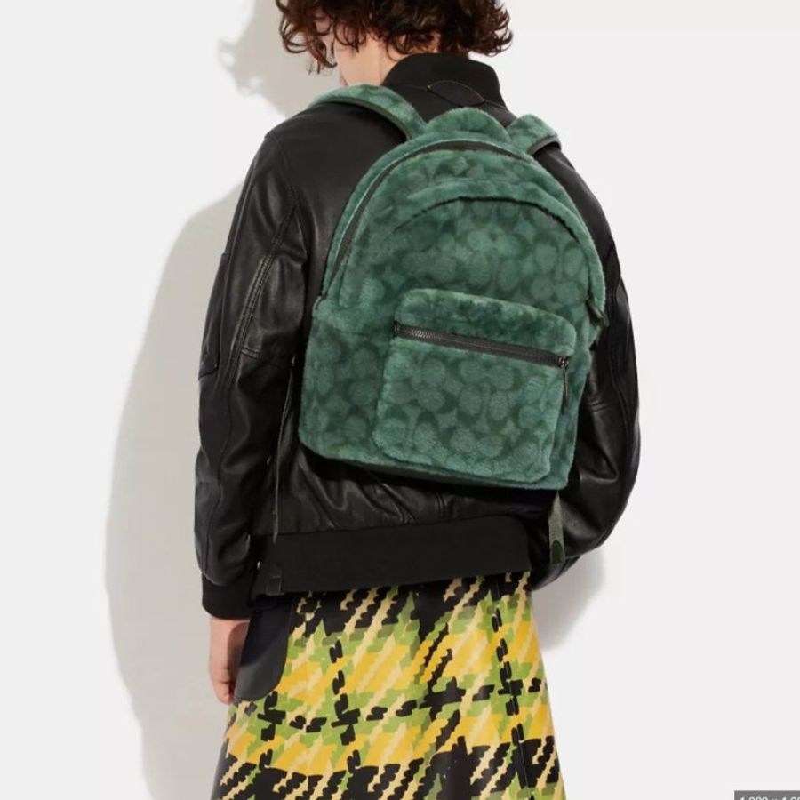 COACH Charter Backpack In Signature Shearling-0