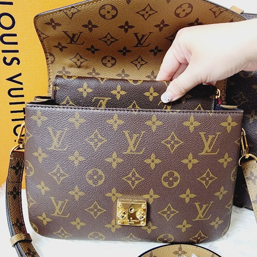時尚加分LV 路易威登 METIS系列經典Monogram拼色 郵差包M44876-38
