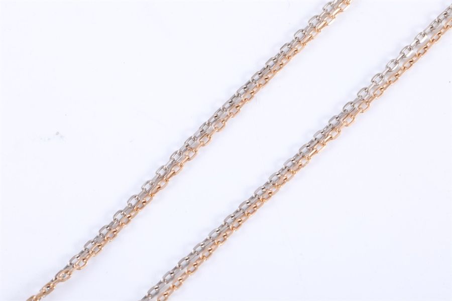 CARTIER(卡地亞) LOVE 三環三色項鏈 玫瑰金帶鑽 組合款-3