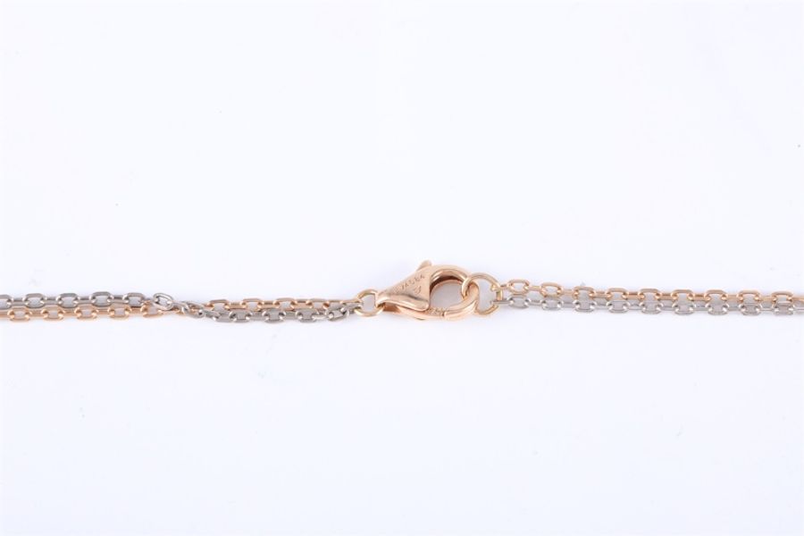 CARTIER(卡地亞) LOVE 三環三色項鏈 玫瑰金帶鑽 組合款-4