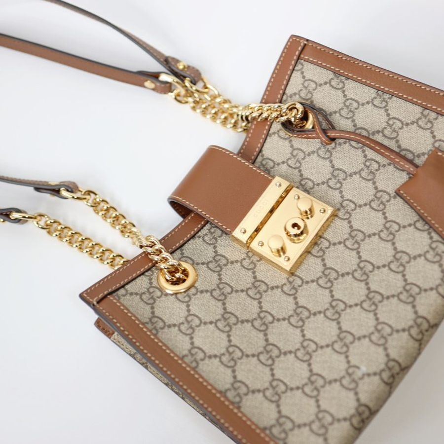 全新 Gucci Padlock Tote 棕色老花款-6