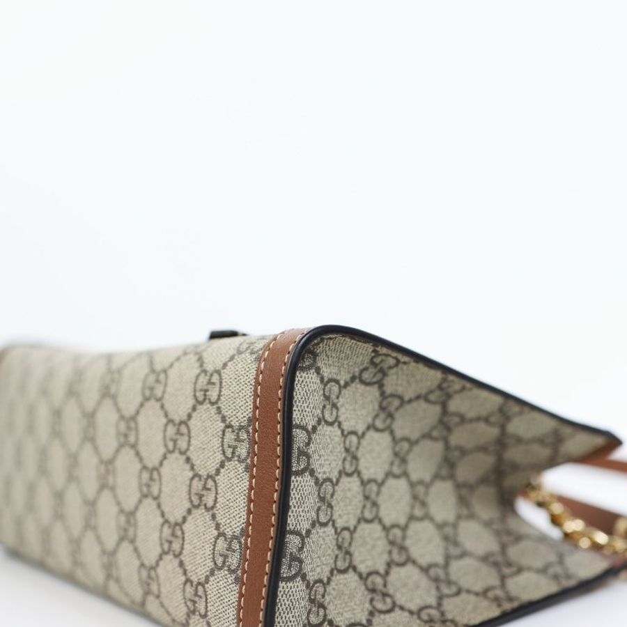 全新 Gucci Padlock Tote 棕色老花款-9