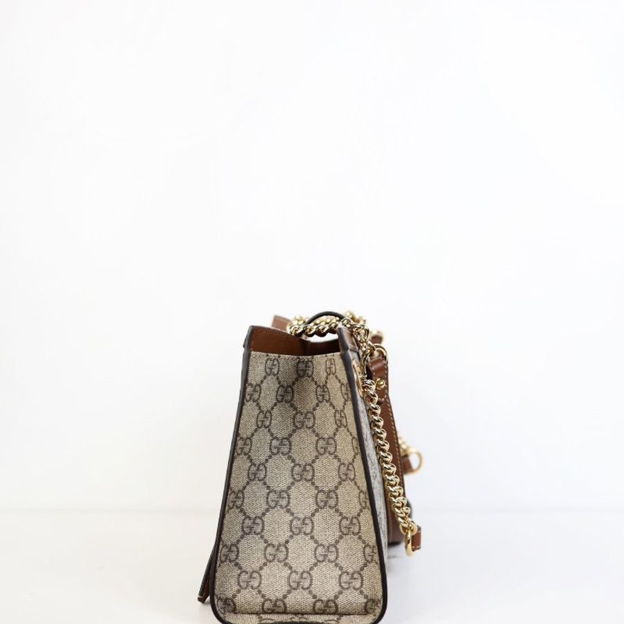 全新 Gucci Padlock Tote 棕色老花款-10