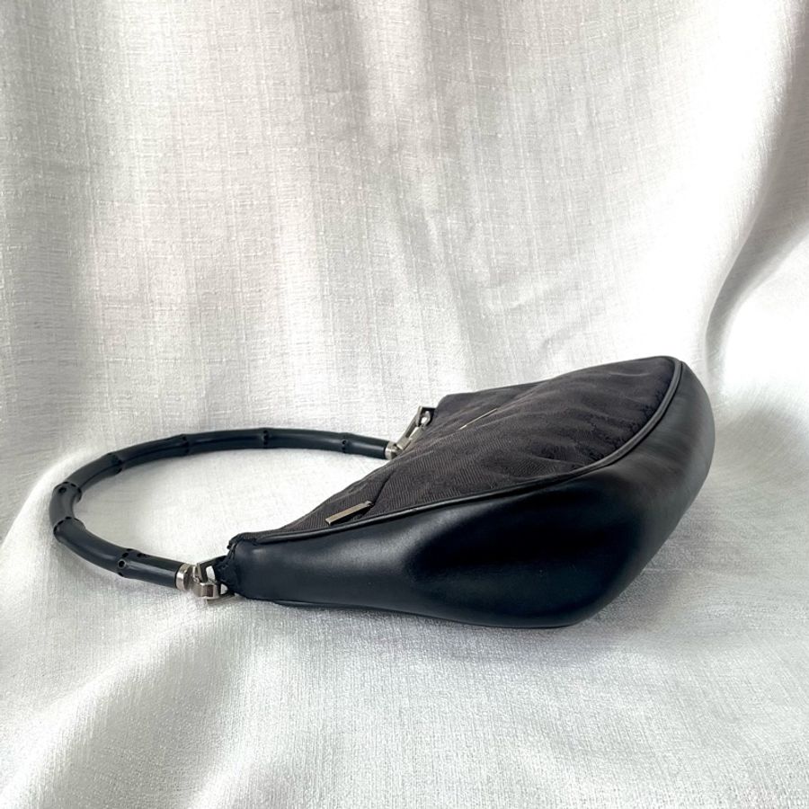 ✨ Gucci 竹節黑色老花單肩包 Bamboo shoulder bag-5
