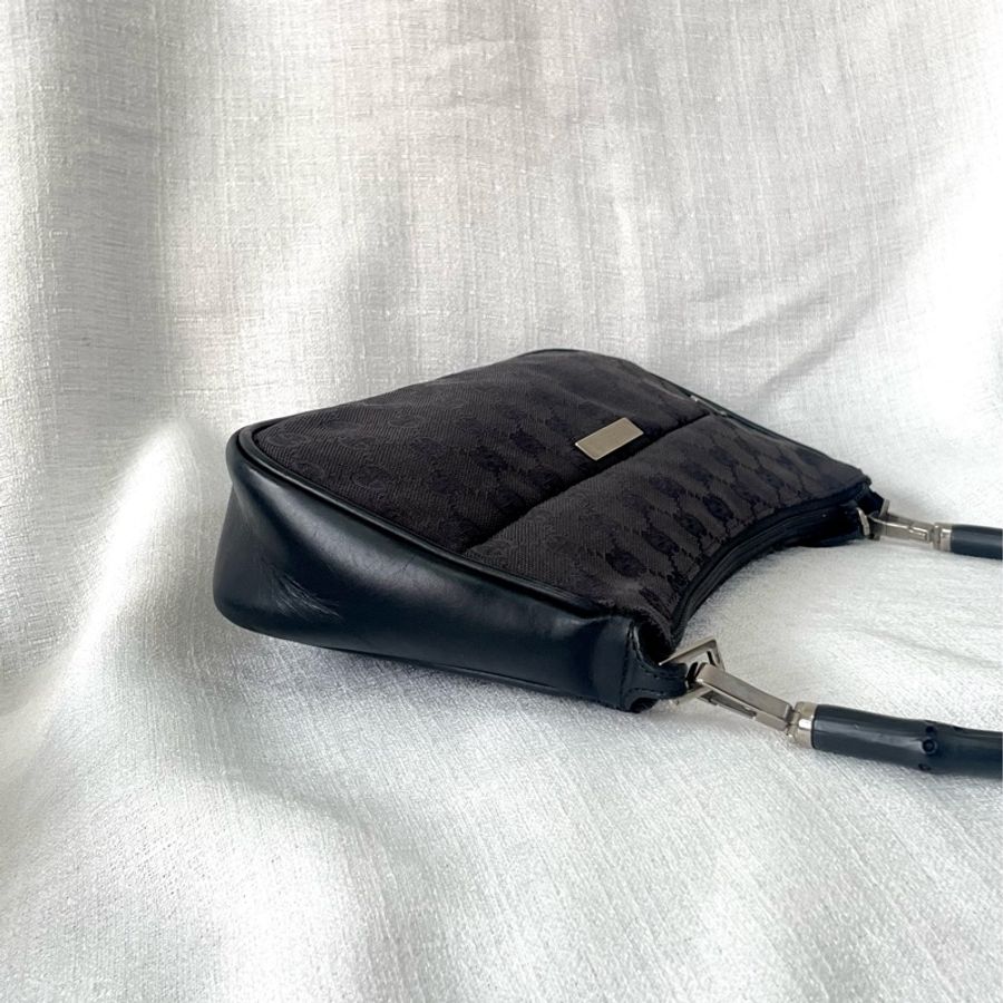 ✨ Gucci 竹節黑色老花單肩包 Bamboo shoulder bag-8