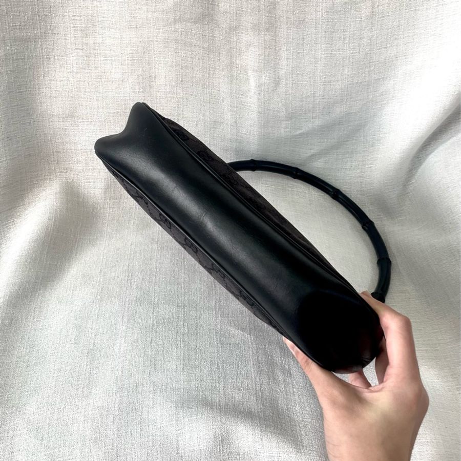 ✨ Gucci 竹節黑色老花單肩包 Bamboo shoulder bag-9