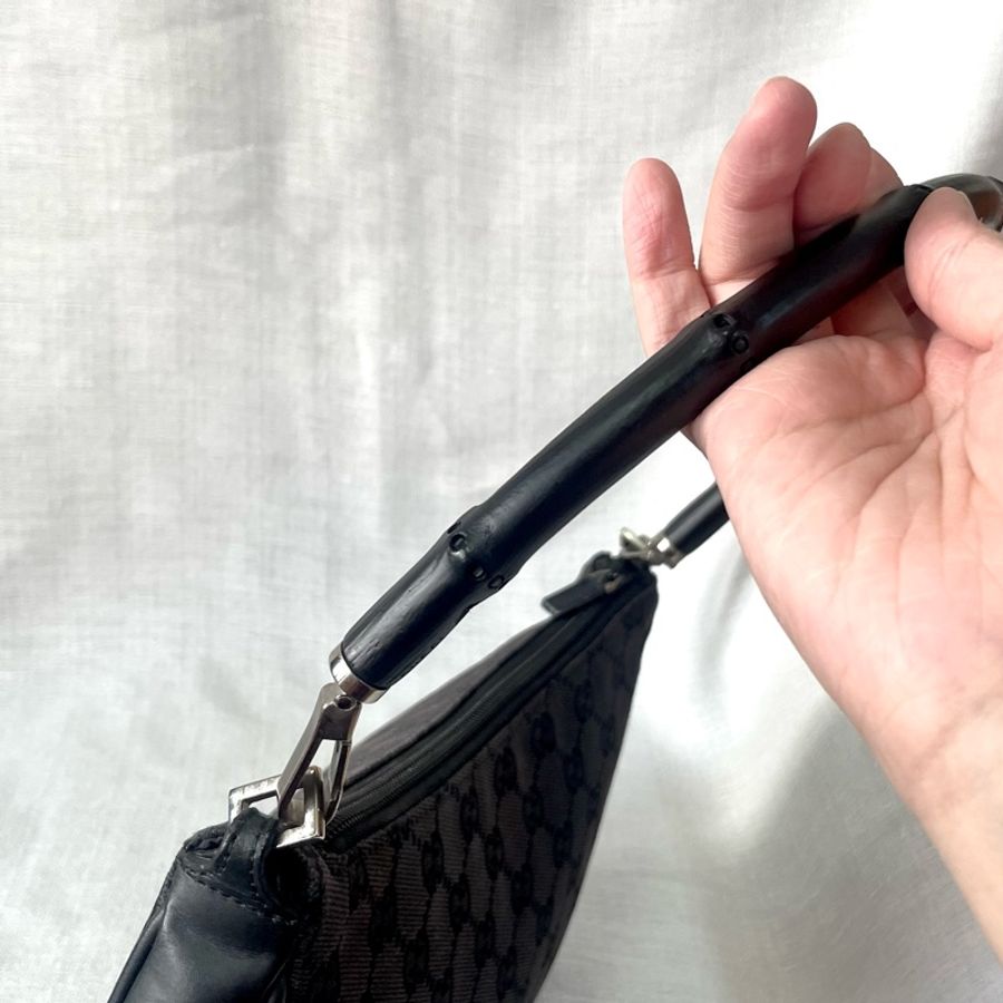 ✨ Gucci 竹節黑色老花單肩包 Bamboo shoulder bag-29