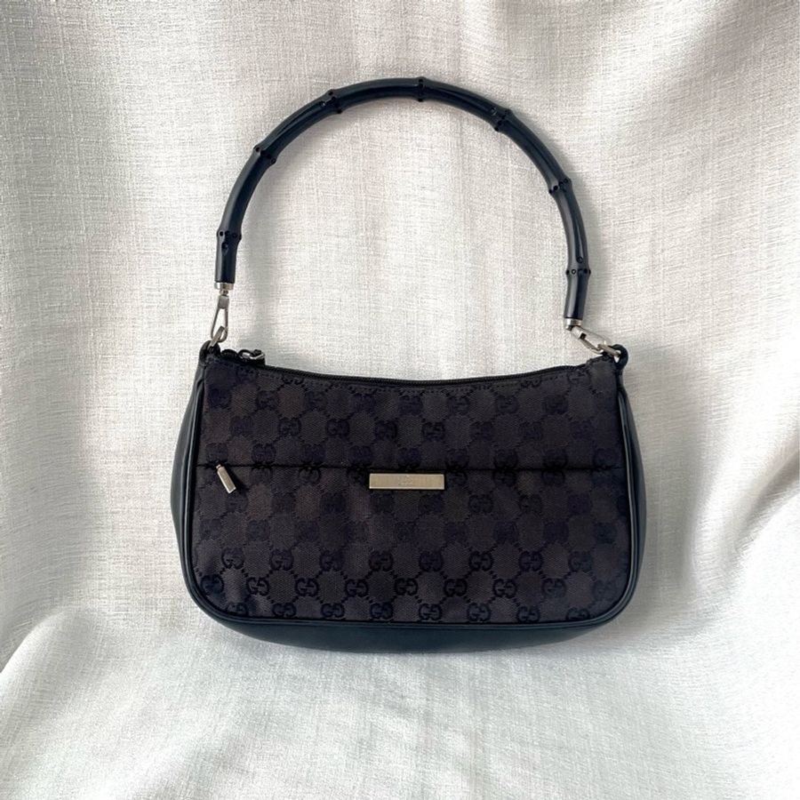 ✨ Gucci 竹節黑色老花單肩包 Bamboo shoulder bag-35