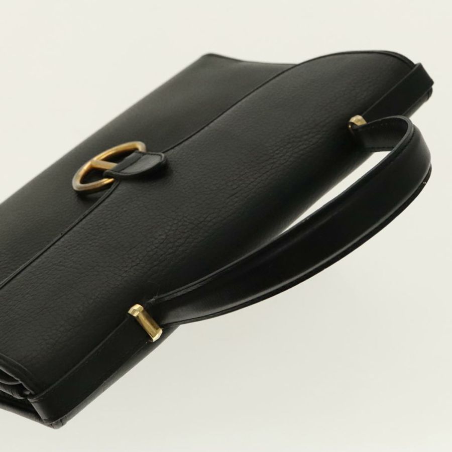 【日本直送】Christian Dior 手提包 皮革 黑色 金色 正品 95744-5