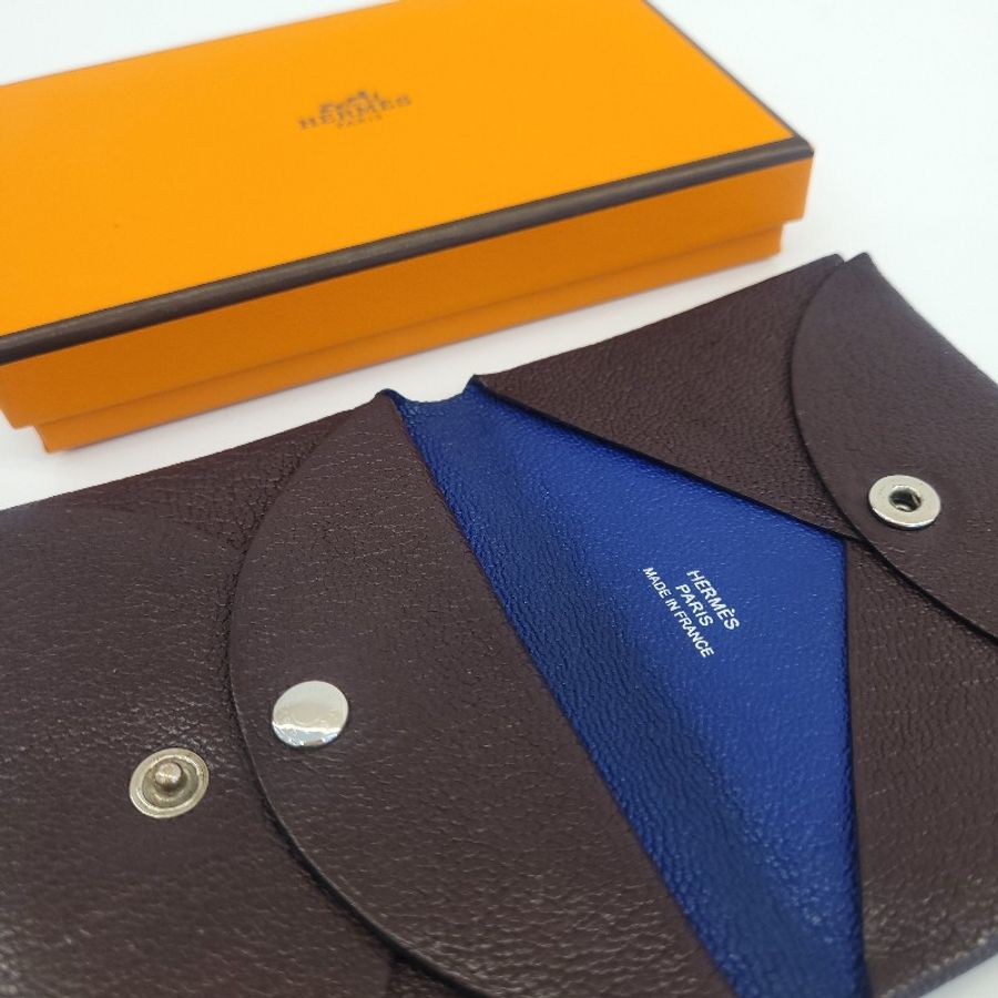 Hermès calvi duo 卡片零錢包(馬鞍紅)-12
