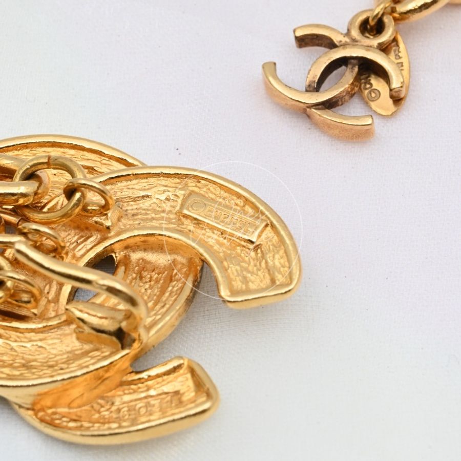 [Pre-owned] Chanel Vintage CC Gold Waist Chain 6051-12