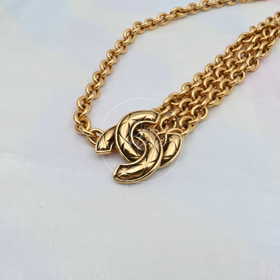 [Pre-owned] Chanel Vintage CC Gold Waist Chain 6051-17