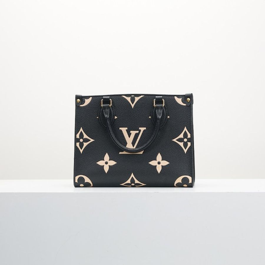 Lv onthego pm 黑米拼色-0