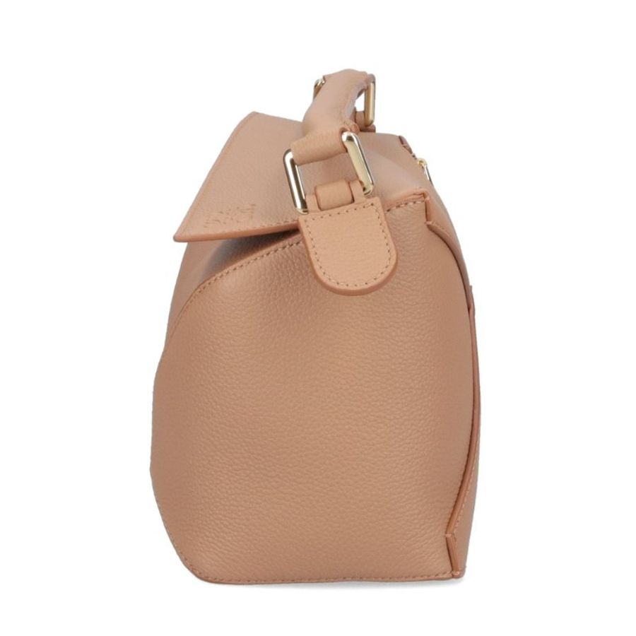 【LOEWE 羅威】Small Puzzle 小款 柔軟粒面小牛皮 拼圖包 幾何 拼接包 肩背包 Toffee 太妃糖色-3