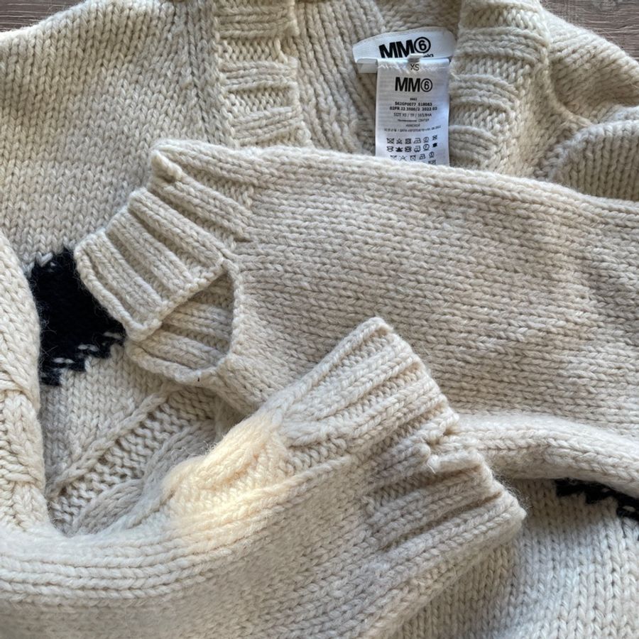 Maison Margiela 6(MM6) 粗針寬鬆手勾毛衣-5
