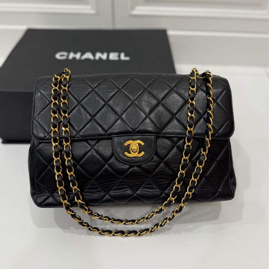 Chanel 香奈兒 vintage 黑金 雙面包 C F 雙子星 鏈條包 帶鏈包 肩背包 斜背包 手提包 側背包-1