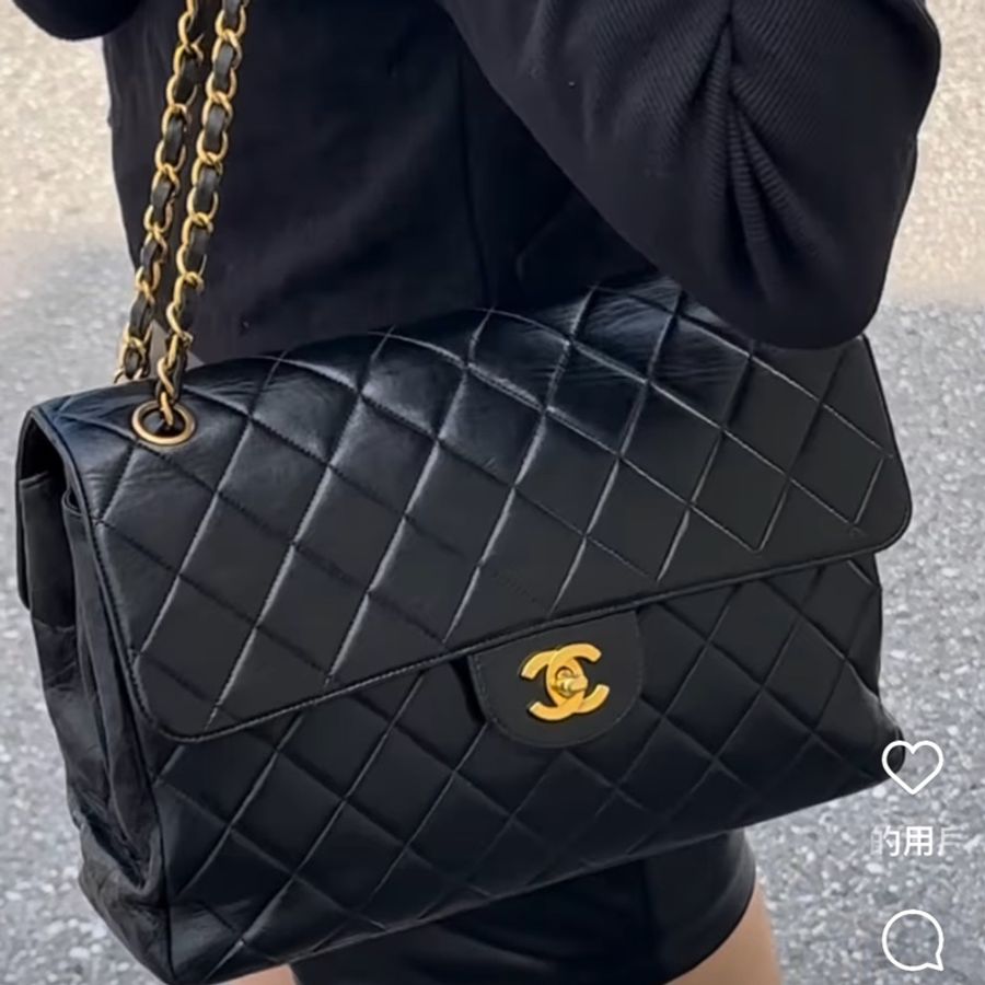 Chanel 香奈兒 vintage 黑金 雙面包 C F 雙子星 鏈條包 帶鏈包 肩背包 斜背包 手提包 側背包-5