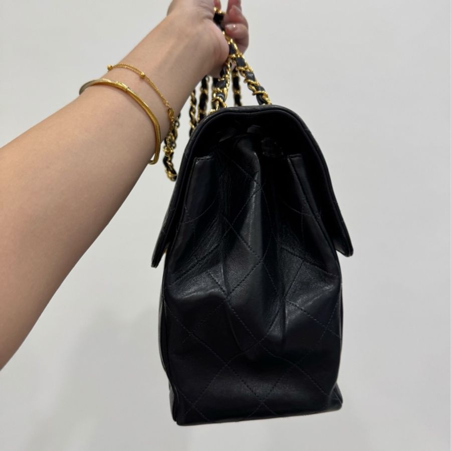 Chanel 香奈兒 vintage 黑金 雙面包 C F 雙子星 鏈條包 帶鏈包 肩背包 斜背包 手提包 側背包-13