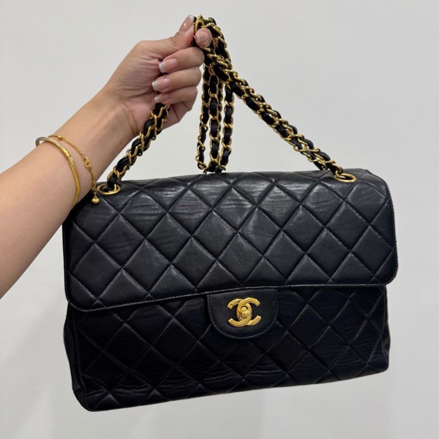 Chanel 香奈兒 vintage 黑金 雙面包 C F 雙子星 鏈條包 帶鏈包 肩背包 斜背包 手提包 側背包-15