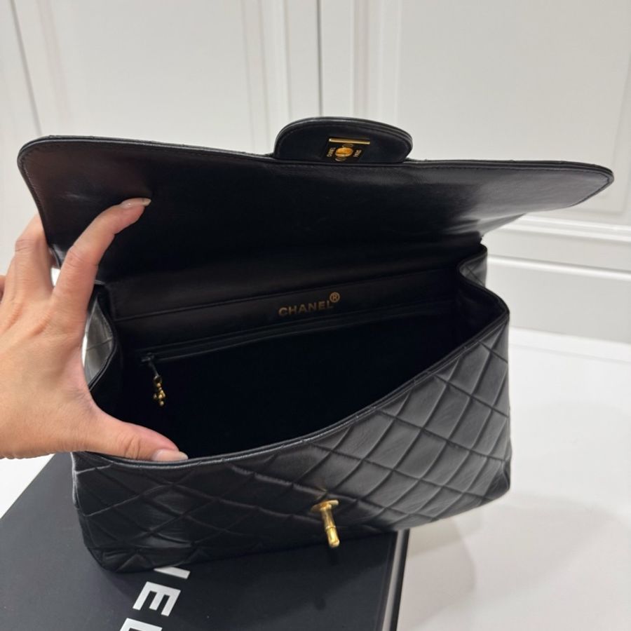 Chanel 香奈兒 vintage 黑金 雙面包 C F 雙子星 鏈條包 帶鏈包 肩背包 斜背包 手提包 側背包-16