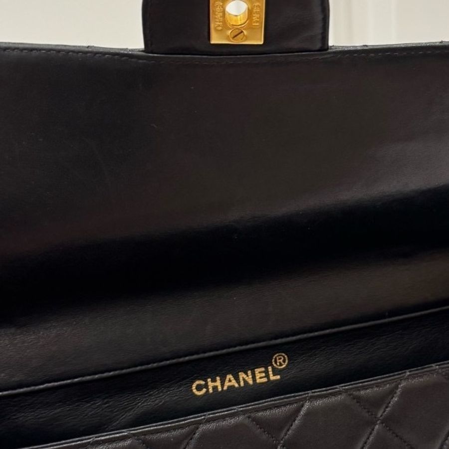 Chanel 香奈兒 vintage 黑金 雙面包 C F 雙子星 鏈條包 帶鏈包 肩背包 斜背包 手提包 側背包-35