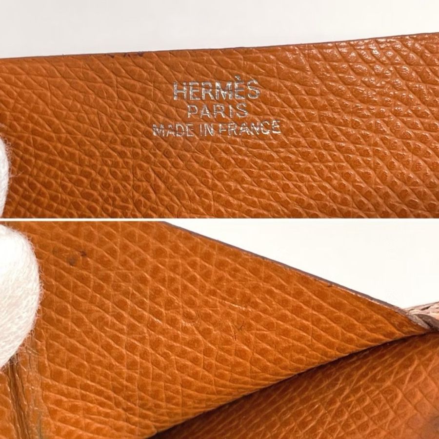 愛馬仕 HERMES 長夾 中夾 Bearn 2PLIS Vaux Epson 棕色 三折 錢包-7