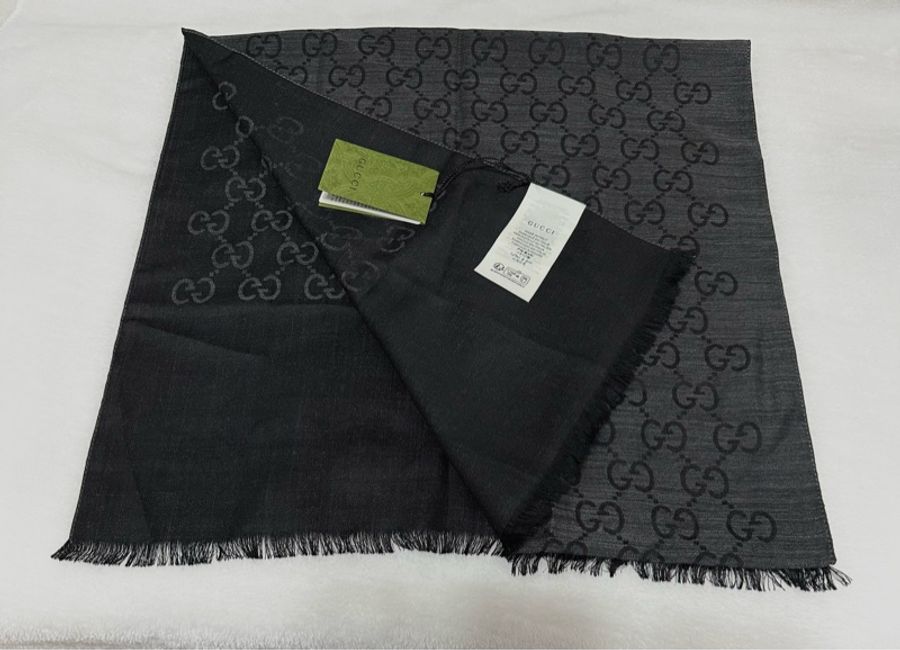 GUCCI 滿版 雙 G 全新 全新 全新 爆款 雙面 雙色 #長圍巾-7