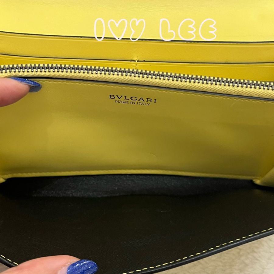 BVLGARI SERPENTI FOREVER 黃色皮夾 長夾 10卡層 二手精品-12