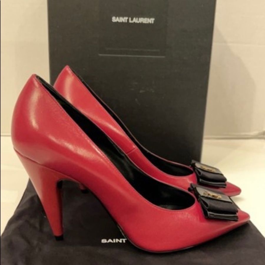 🔥🔥🔥100% Authentic Saint Laurent 經典Logo 跟鞋-2