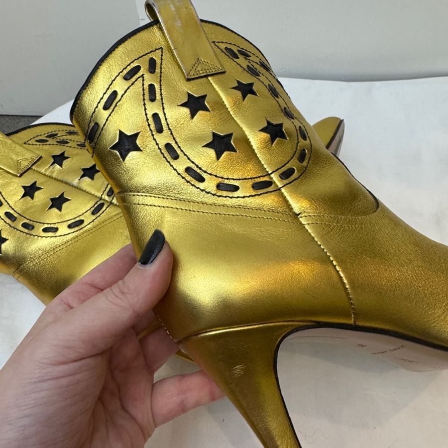 Marc Jacobs 金色牛仔靴子37-4