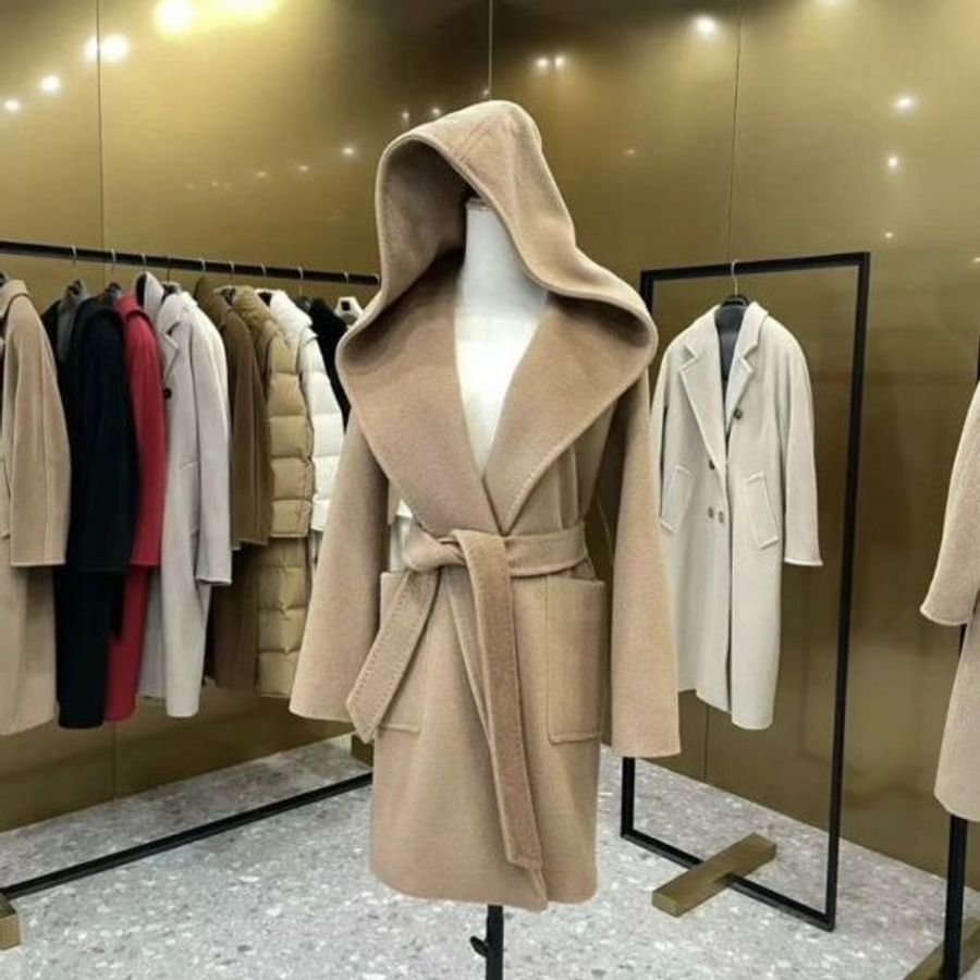 🧧新年特價活動🧧Max Mara Rialto 女款駝絨連帽開襟短大衣 駝色 IT36/38《當季專櫃正售★全新商品 》-1
