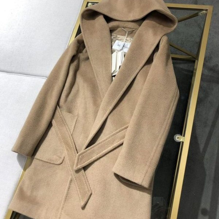 🧧新年特價活動🧧Max Mara Rialto 女款駝絨連帽開襟短大衣 駝色 IT36/38《當季專櫃正售★全新商品 》-5