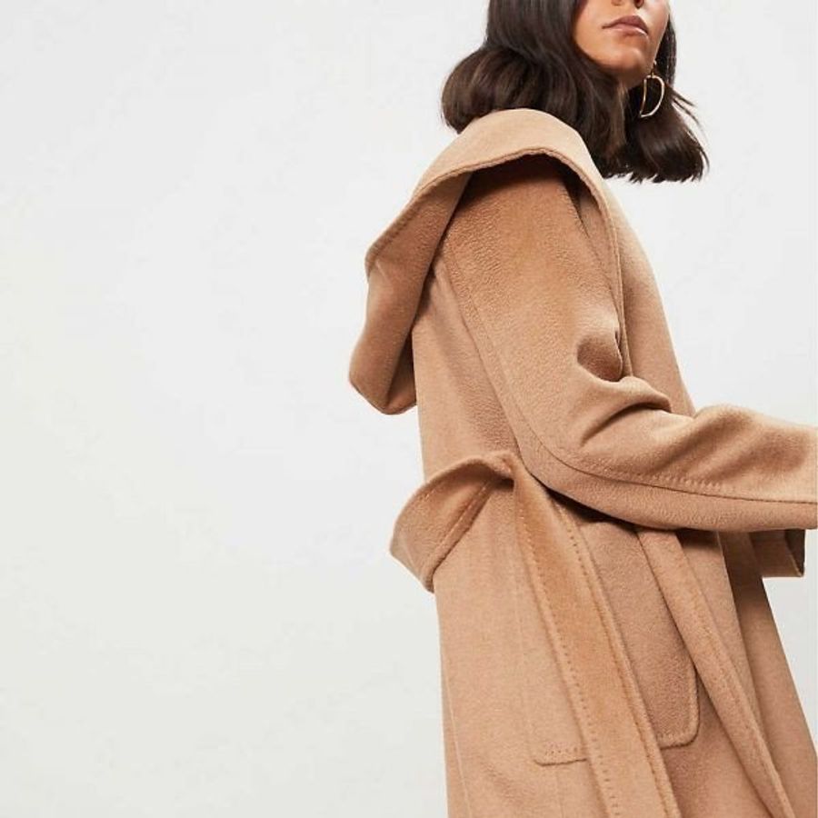 🧧新年特價活動🧧Max Mara Rialto 女款駝絨連帽開襟短大衣 駝色 IT36/38《當季專櫃正售★全新商品 》-8