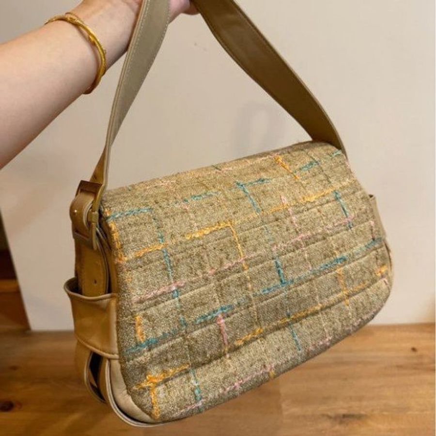 chanel 香奈兒 Tweed Mademoiselle Turn Lock 2.55 小羊皮 毛呢 斜背包 肩背包-4