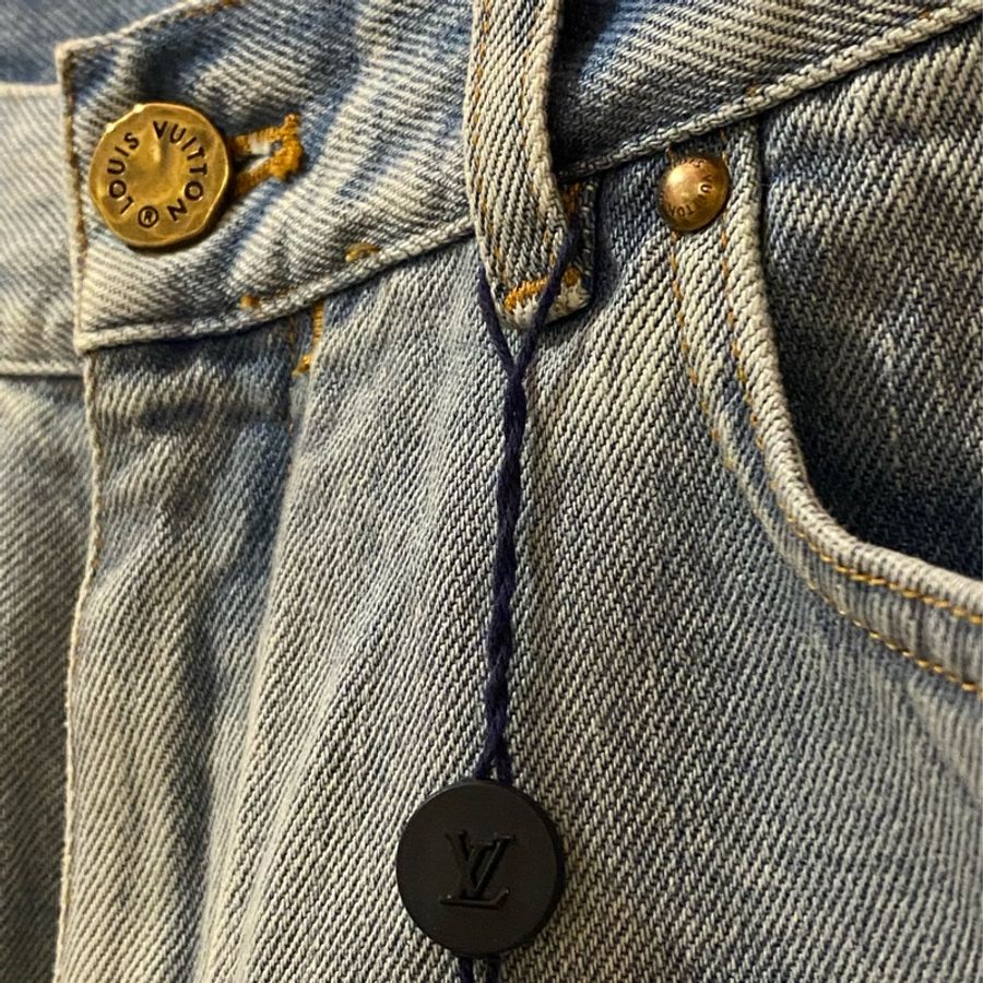 Louis Vuitton slim blue washed denim jeans 30 牛仔褲-3